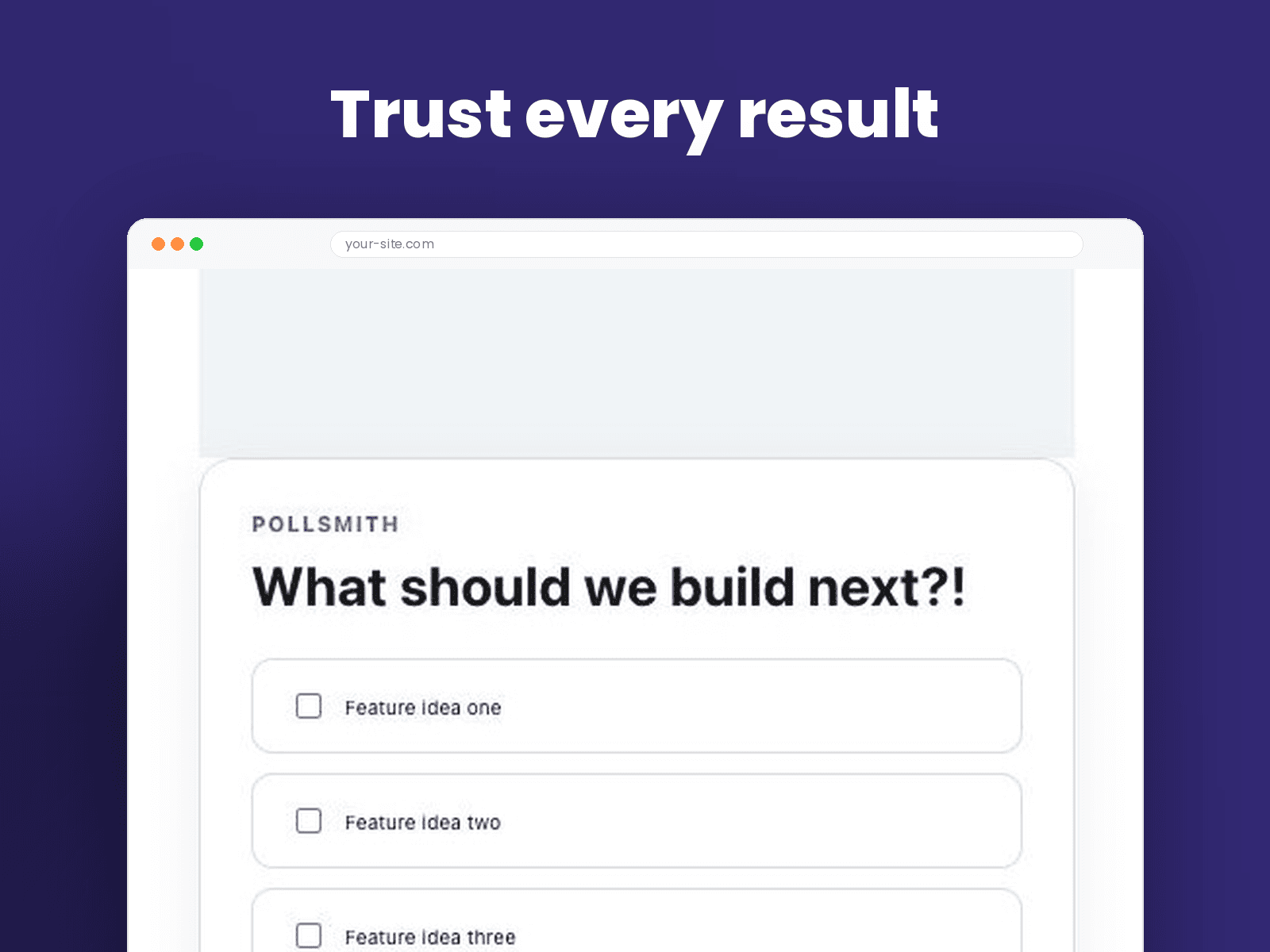Published Pollsmith poll with clear response results