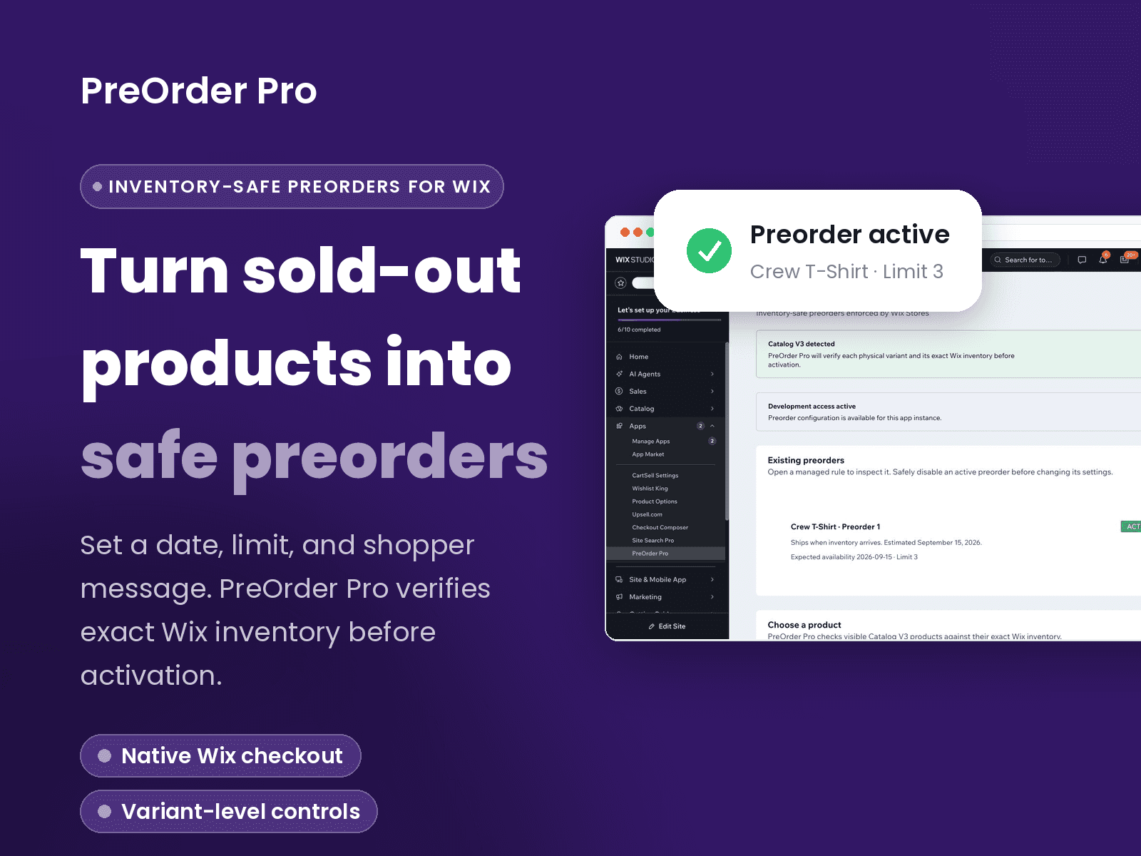 PreOrder Pro inventory-safe preorder overview